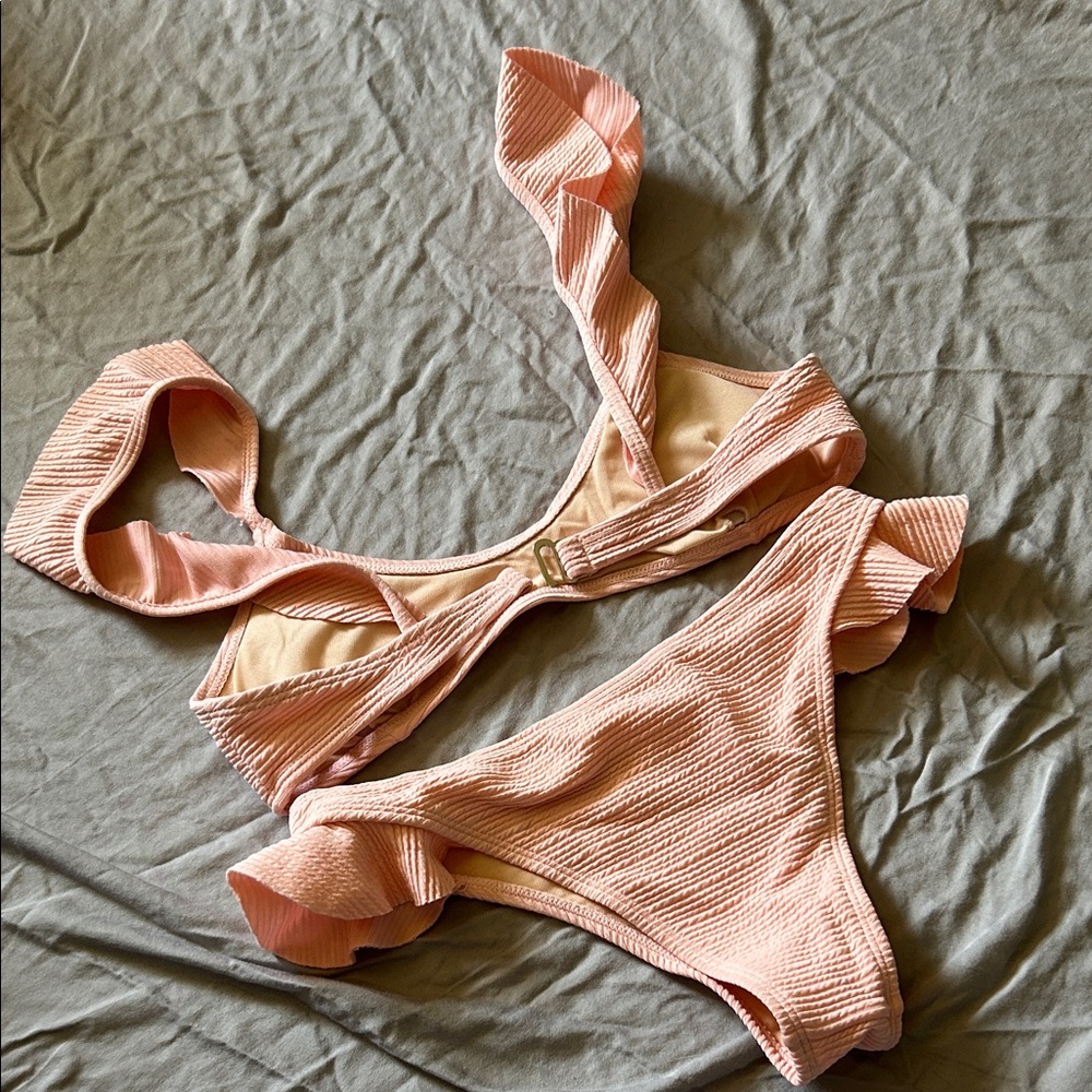 Pink Textured Bikini Set - Picture 3 of 4